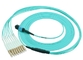 Εξαρτήματα 12 οπτικών ινών σκοινιού μπαλωμάτων MPO πολυ τρόπος πυρήνων OM3 15 μέτρα MPO - MPO